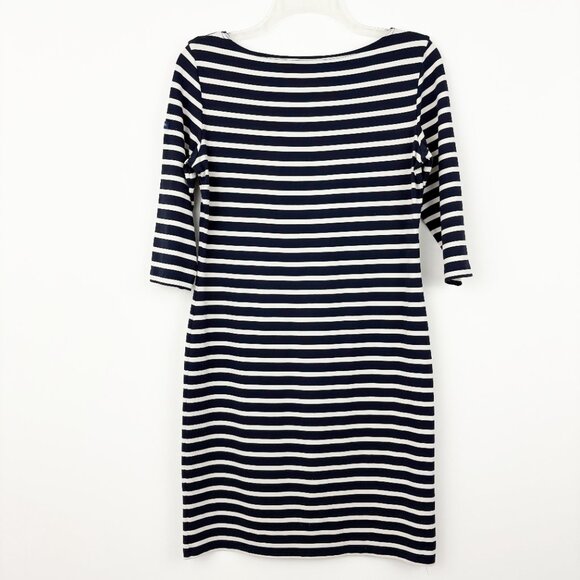 Saint James Propriano Form-Fitting Nautical Stripe Dress Size 6 Navy White - Picture 3 of 10